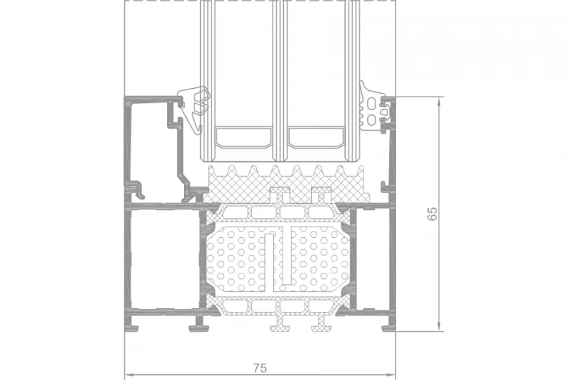 Aliplast Genesis 75 – rez profilom