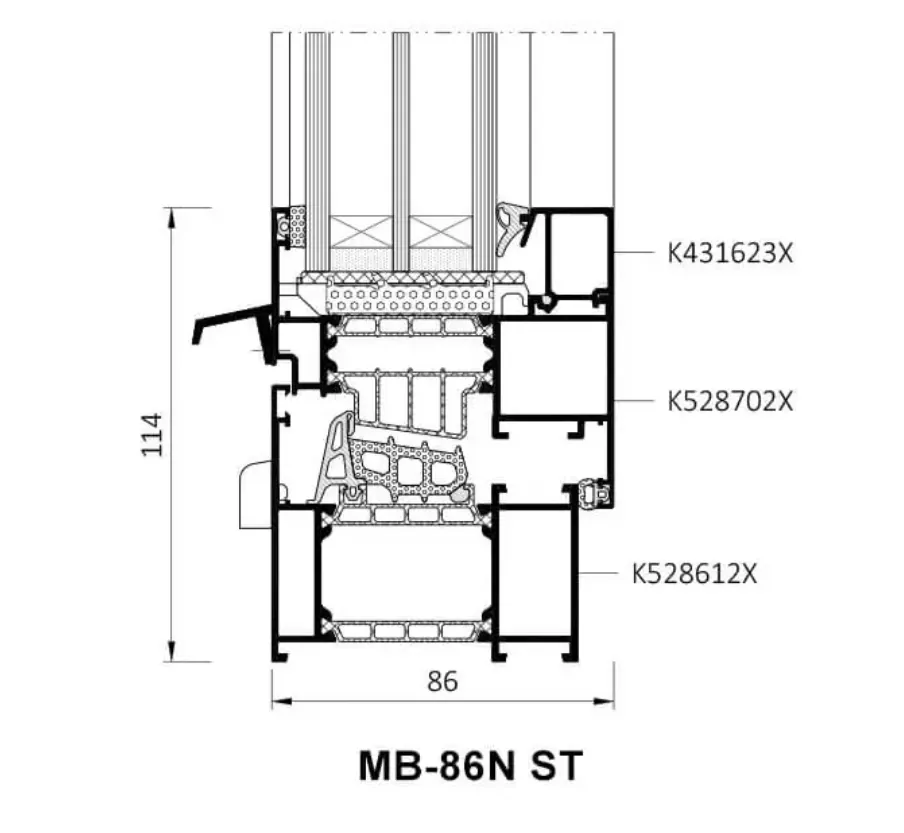 ALUPROF MB-86N – rez profilom
